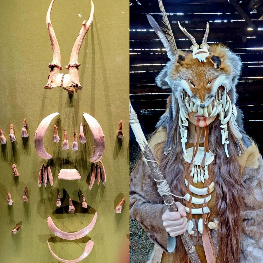 This reconstruction shows the ›shaman‹ in her full regalia. © State Office for Heritage Management and Archaeology Saxony-Anhalt, Karol Schauer.